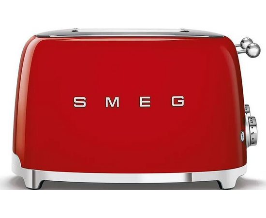  Тостер SMEG TSF03RDEU на 4 ломтика Функции, подогрев, размораживание, багель, 6 уровней поджаривания, Съемный поддон для крошек, красный 