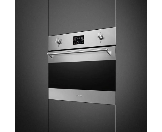  Духовой шкаф SMEG SO4302S3X компактный с паром, 45см, 41л., 12 функций, паровая очистка, нерж. сталь 
