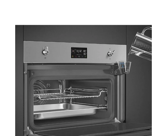  Духовой шкаф SMEG SO4302S3X компактный с паром, 45см, 41л., 12 функций, паровая очистка, нерж. сталь 