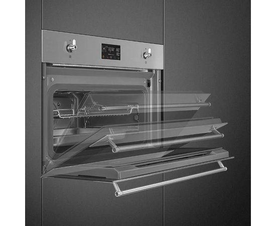  Духовой шкаф SMEG SO4302S3X компактный с паром, 45см, 41л., 12 функций, паровая очистка, нерж. сталь 