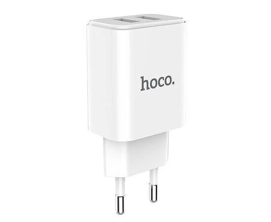  Адаптер Сетевой с кабелем Hoco C62A Victoria 2USB/5V/2.1A +Type-C (white) 