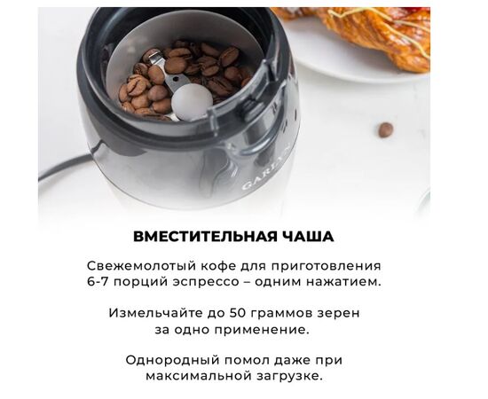  Кофемолка GARLYN CG-01 серебряный 
