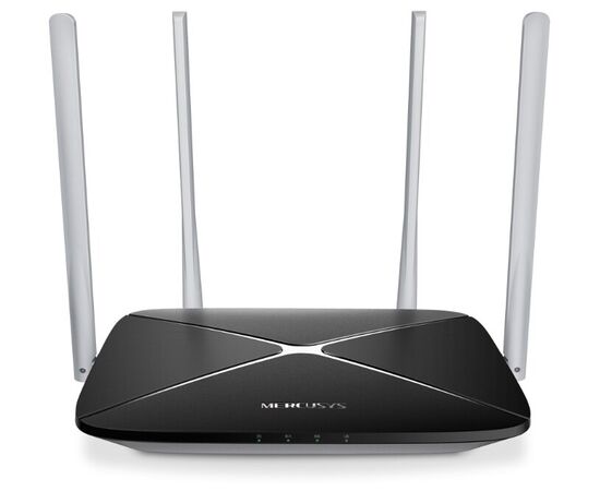  MERCUSYS AC12, AC1200 Dual-Band Wi-Fi Роутер, 867 at 5 GHz +300 Mbps at 2.4 GHz, 802.11ac/a/b/g/n, 1 port WAN 10/100 Mbps + 4 ports LAN 10/100 