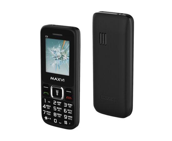  Мобильный телефон Maxvi C3i черный без З/У 
