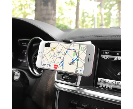  Автомобильный держатель HOCO CA38 Platinum, зажимной, на воздуховод, черный+серый 