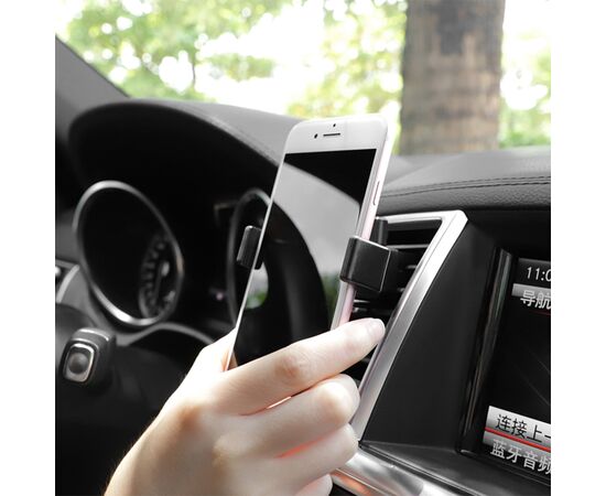  Автомобильный держатель HOCO CA38 Platinum, зажимной, на воздуховод, черный+серый 