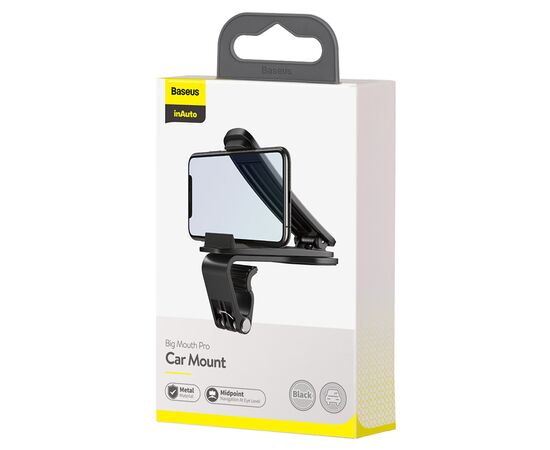  Автомобильный держатель BASEUS Big Mouth Pro, зажимной, на приборную панель, черный 
