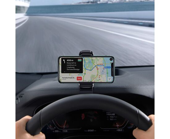  Автомобильный держатель BASEUS Big Mouth Pro, зажимной, на приборную панель, черный 