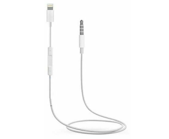  Аудиокабель  MH021 AUX с микрофоном Jack 3.5 (m) - Lightning (m), 1 м, белый 