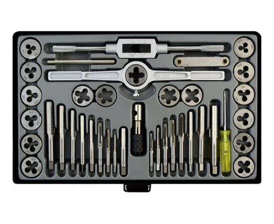  Набор метчиков и плашек WIEDERKRAFT WDK-DTM3040 М3-12, 40 предметов, метрическая резьба WDK-DTM3040 