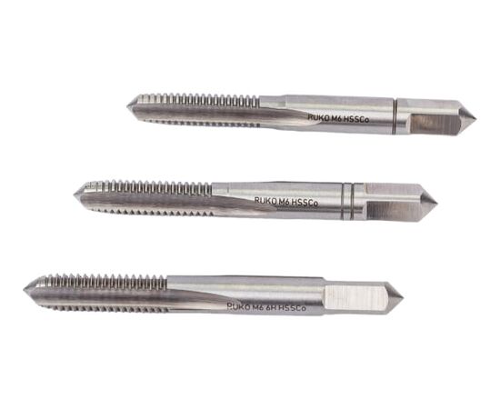  Набор метчиков из 3-х шт. RUKO 230060E М 6 Шаг 1.0 мм HSSE-Co5 