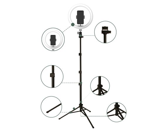  Кольцо-лампа для селфи JMARY FM-536A, USB, черный 