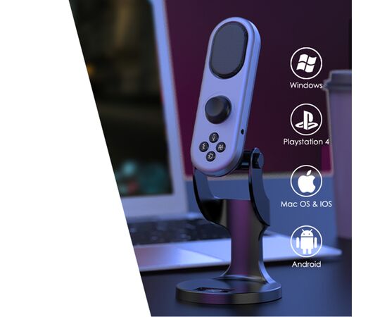 Микрофон универсальный кардиоидный JMARY MC-PW7, Type-C+Lightning+Jack 3.5mm, черный 