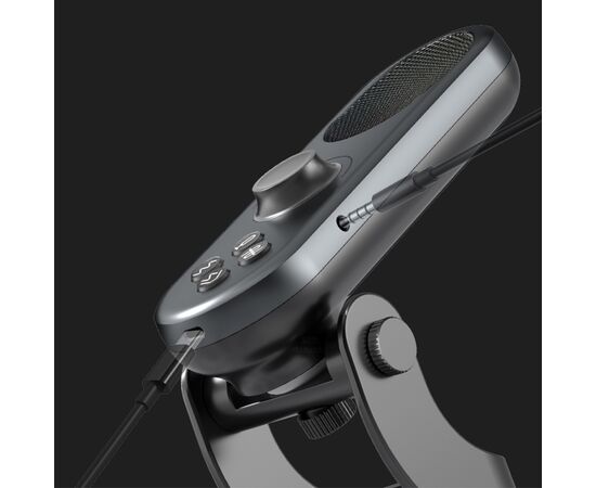 Микрофон универсальный кардиоидный JMARY MC-PW7, Type-C+Lightning+Jack 3.5mm, черный 