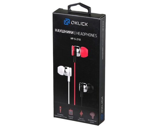  Наушники Oklick HP-S-210 1.2м красный 