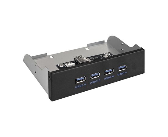  Планка USB на переднюю панель ExeGate U5H-625, 5,25", 4*USB3.0, черная, металл, подсоед. к MB 289290 