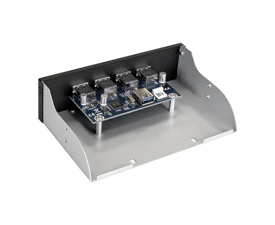  Планка USB на переднюю панель ExeGate U5H-625, 5,25", 4*USB3.0, черная, металл, подсоед. к MB 289290 