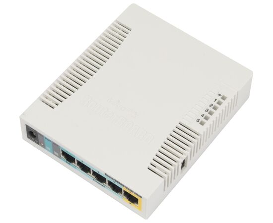  MIKROTIK RB/951Ui-2HnD Беспроводной маршрутизатор, 2,4 ГГц, 802.11 b/g/n, MIMO 2x2, 1000 mW, две антенны по 2.5dBi. AR9344 600MHz, 128 MB ОЗУ. 5 х 10/100 (RB951Ui-2HnD_RB 951Ui-2HnD) 