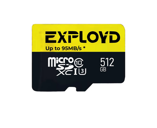  MicroSDXC  512GB  Exployd Class 10 Premium UHS-I U3 (95 Mb/s) без адаптера 