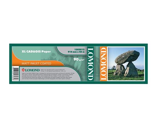  Бумага Lomond 1202012 36"(A0) 914мм-45м/90г/м2/белый матовое для струйной печати 