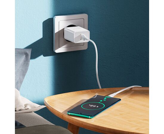  Сетевое зарядное устройство BOROFONE BN5 Jingrui single 1xUSB с Кабелем Type-C, 3.0A, 18W, белый 