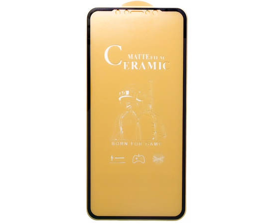  Защитная пленка Ceramics для iPhone 7+/8+, гибкое матовое, прозрачный+черная рамка 