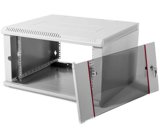  Шкаф телекоммуникационный ЦМО (ШРН-Э-6.650) разборный 6U (600х650) дверь стекло (1 коробка) 