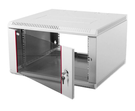  Шкаф телекоммуникационный ЦМО (ШРН-Э-6.650) разборный 6U (600х650) дверь стекло (1 коробка) 