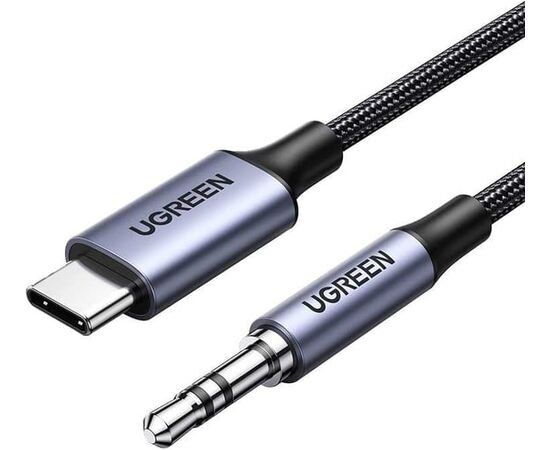  Кабель UGREEN CM450 20192 USB-C Male to 3.5mm Male Audio Cable with Chip 1m Black 
