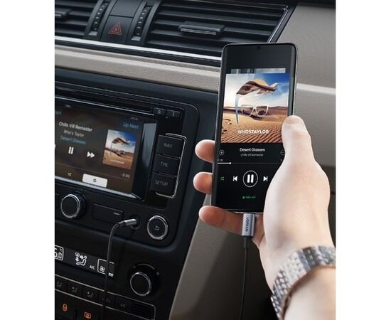  Кабель UGREEN CM450 20192 USB-C Male to 3.5mm Male Audio Cable with Chip 1m Black 