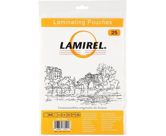  Пленка для ламинирования Fellowes Lamirel LA-78802 216x303мм 125мкм A4 25шт глянцевая 