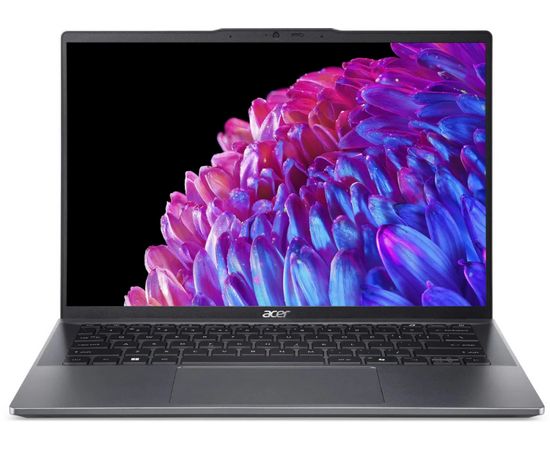  Ноутбук Acer Swift Go 14 SFG14-63-R8U9 (NX.KTSCD.002) 14", OLED, AMD Ryzen 5 8645HS 4.3ГГц, 6 ядер, 16ГБ 1ТБ SSD, AMD Radeon, Win11H, металлик 