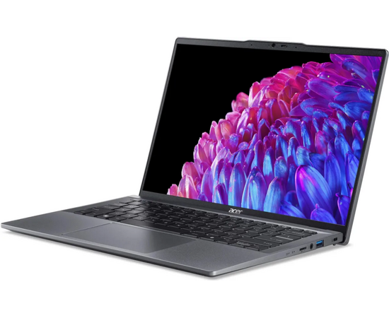  Ноутбук Acer Swift Go 14 SFG14-63-R8U9 (NX.KTSCD.002) 14", OLED, AMD Ryzen 5 8645HS 4.3ГГц, 6 ядер, 16ГБ 1ТБ SSD, AMD Radeon, Win11H, металлик 