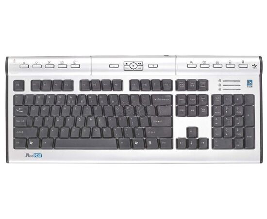  Клавиатура A4Tech KLS-7MUU серебристый/черный USB slim Multimedia 