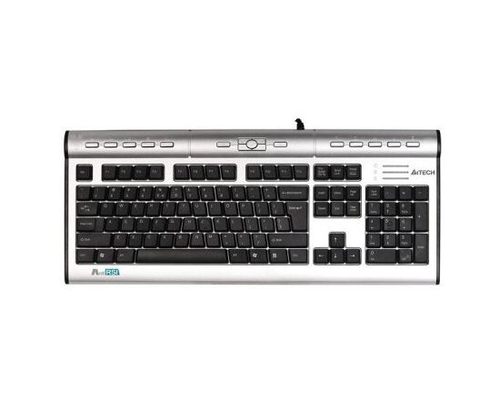  Клавиатура A4Tech KLS-7MUU серебристый/черный USB slim Multimedia 