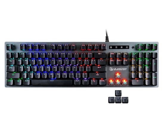  Клавиатура A4Tech Bloody B765 механическая серый USB for gamer LED (B765 GREY/NEON (GREEN SWITCH) 