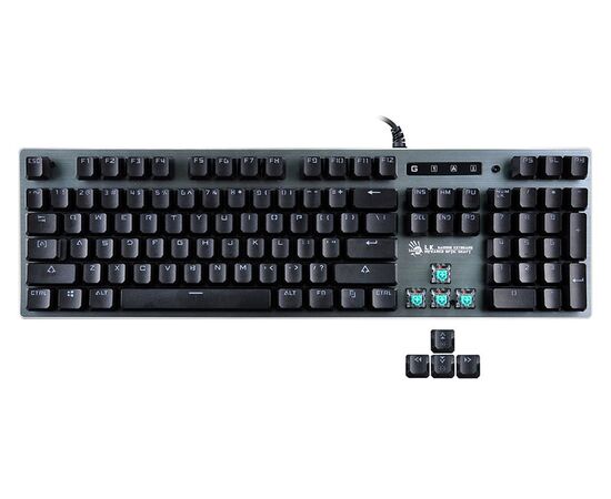  Клавиатура A4Tech Bloody B765 механическая серый USB for gamer LED (B765 GREY/NEON (GREEN SWITCH) 