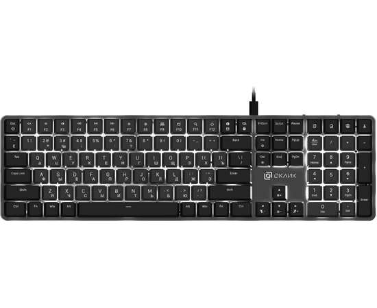  Клавиатура Оклик K953X (1901086) механическая черный/серый USB Multimedia for gamer LED 