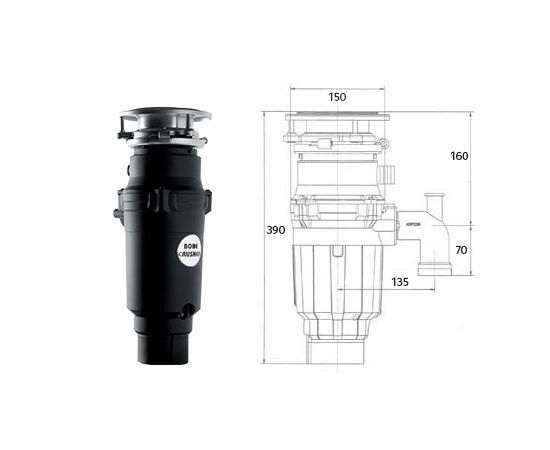  Измельчитель пищевых отходов Bone Crusher BC910-SL Slim Line 