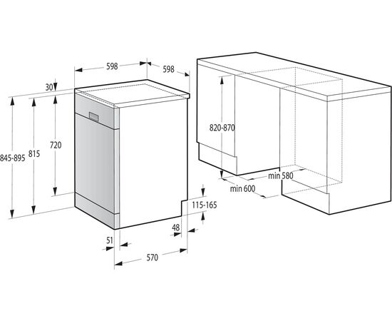 Посудомоечная машина Gorenje GS620C10W белый 