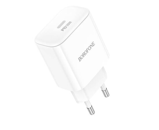  Адаптер Сетевой Borofone BA81A PD Type-C 20W (white) (225519) 