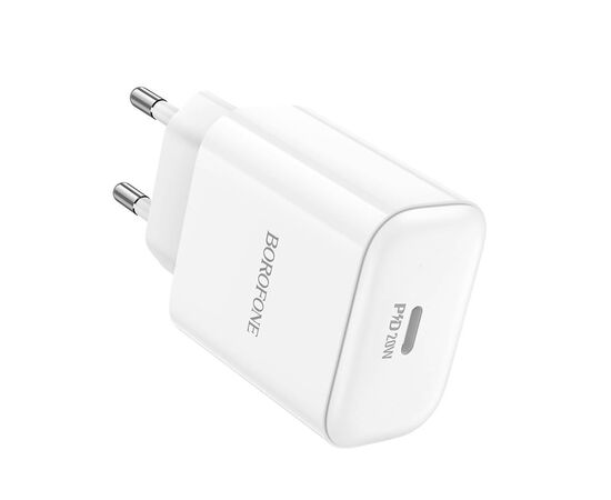  Адаптер Сетевой Borofone BA81A PD Type-C 20W (white) (225519) 