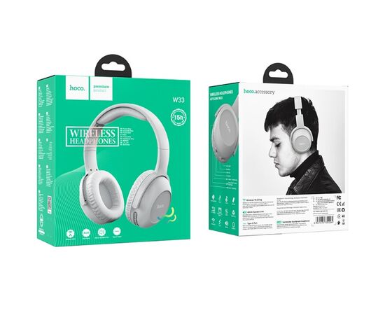  Bluetooth-наушники полноразмерные Bluetooth 5.0 Hoco W33 (Grey) 