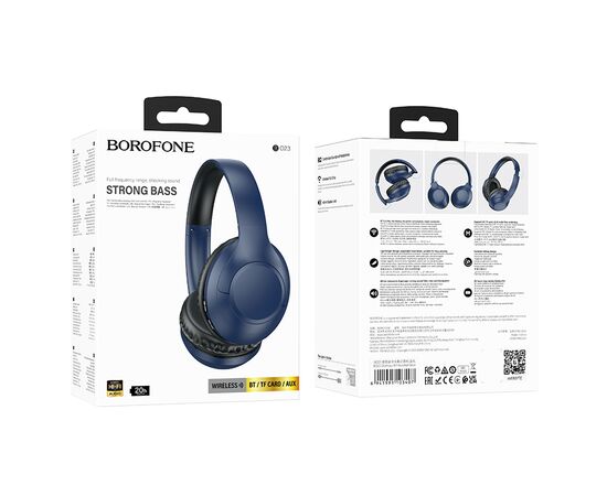  Bluetooth-наушники полноразмерные Bluetooth 5.3 200mah Borofone BO23 Glamour (Blue) 