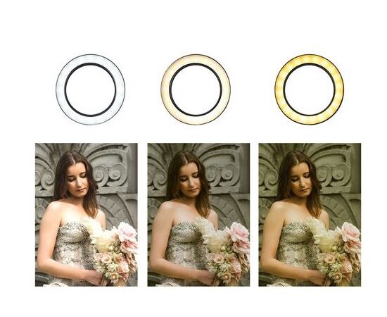  Кольцевая лампа M-33 с пультом на проводе, диаметр 33см, в коробке (White) 