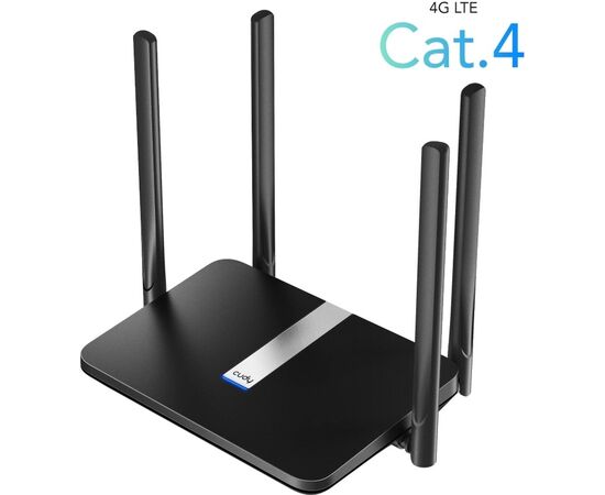  Роутер беспроводной Cudy LT500 AC1200 10/100BASE-TX/4G cat.4 черный 