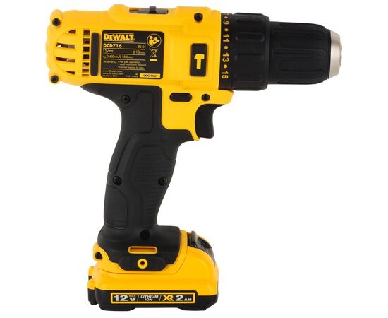  Дрель-шуруповерт DeWALT DCD716D2 (DCD716D2-IN) 12 В, 2 АКБ, ЗУ 