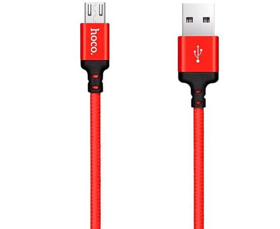  Дата-кабель HOCO X14 micro 1м (черно-красный) 