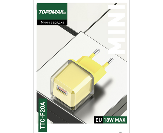  СЗУ TOPOMAX TTC-F20A micro QC 3.0, Fast Charger, USB-A, 18W + cabel micro (желтый) 