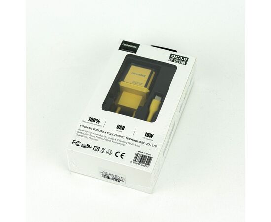  СЗУ TOPOMAX TTC-F20A micro QC 3.0, Fast Charger, USB-A, 18W + cabel micro (желтый) 